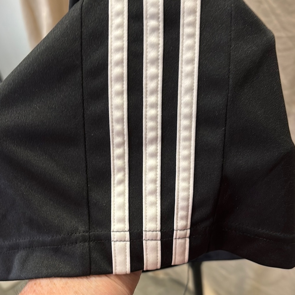 Adidas Black and White Athletic Shorts with Stripes - Picture 5 of 6